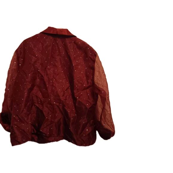 R&M Collection Evening Jacket, Women's Plus Sz 24W, Burgundy Diamond Design EUC - Picture 5 of 7